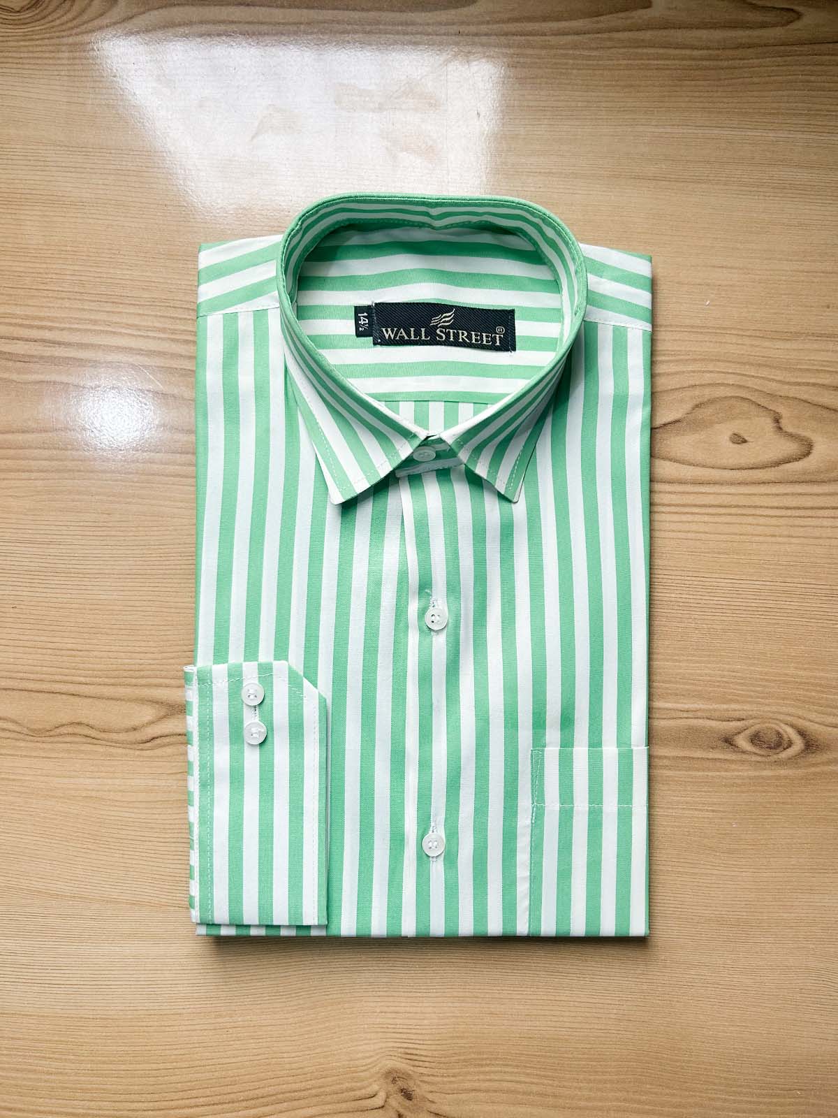 MFS617 Green Lines Formal Dress Shirt For Men
