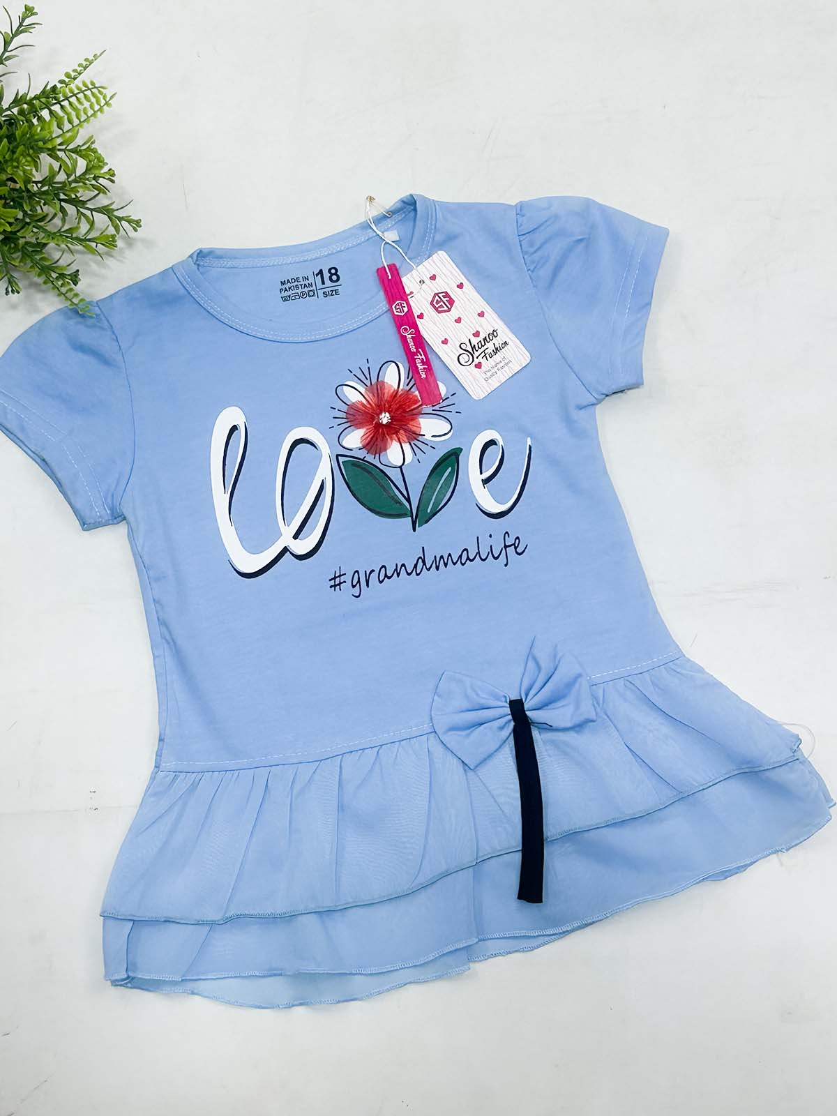 2Yrs - 7Ys Love Blue T-Shirt For Girls SK GTS117