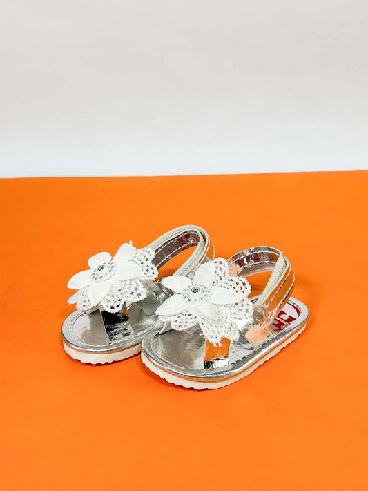 Silver Sandal For Newborn NB75