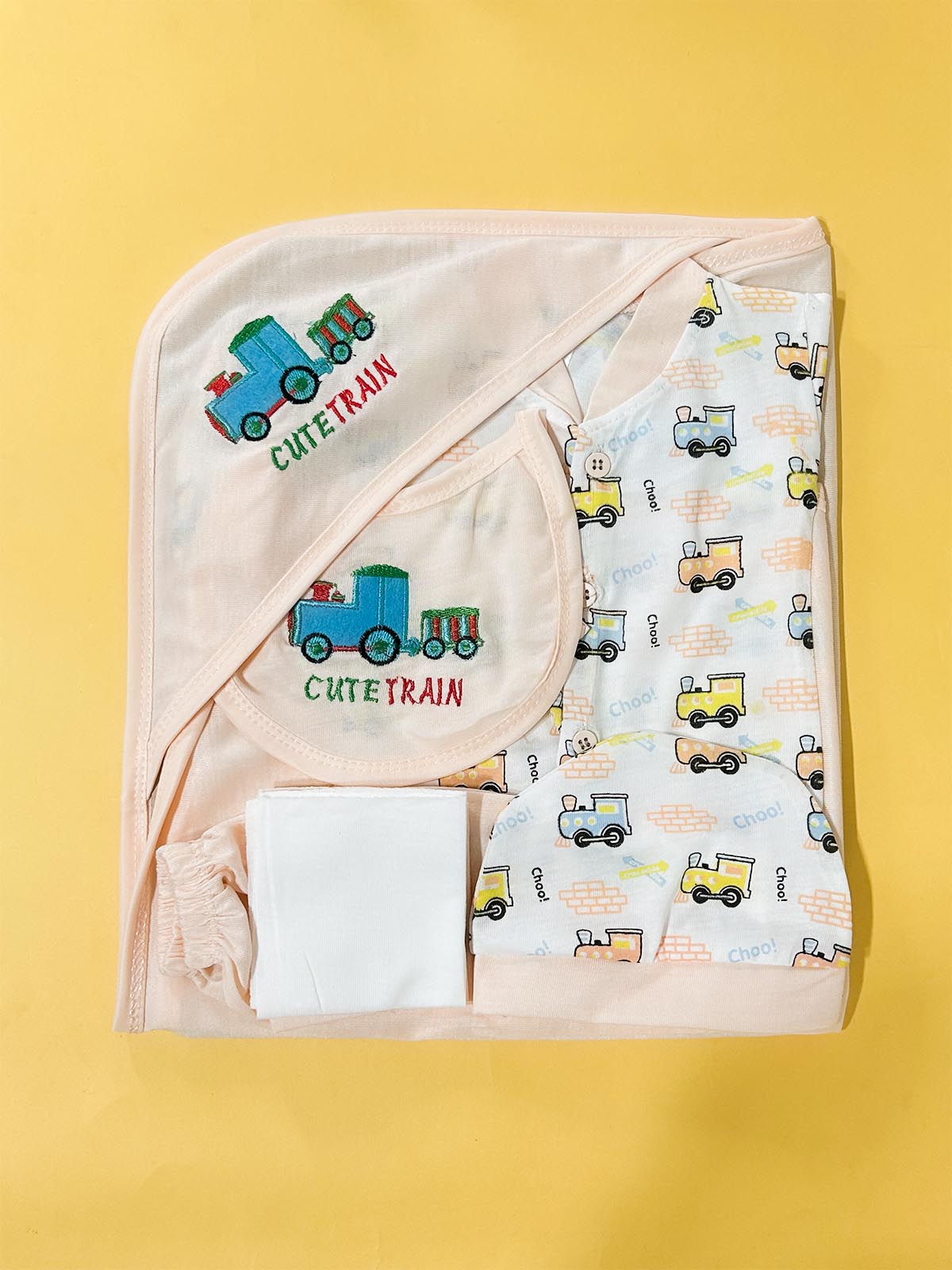 0Mth - 3Mth Peach 5Pcs Gift Set For Newborn HG NBGS343