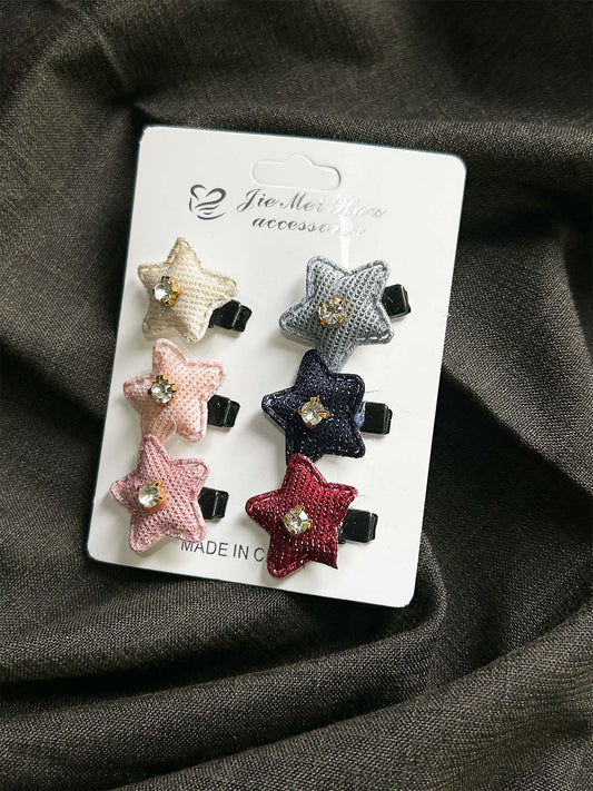 Pack Of 6 Multicolor Hair Clips For Girls GHB46