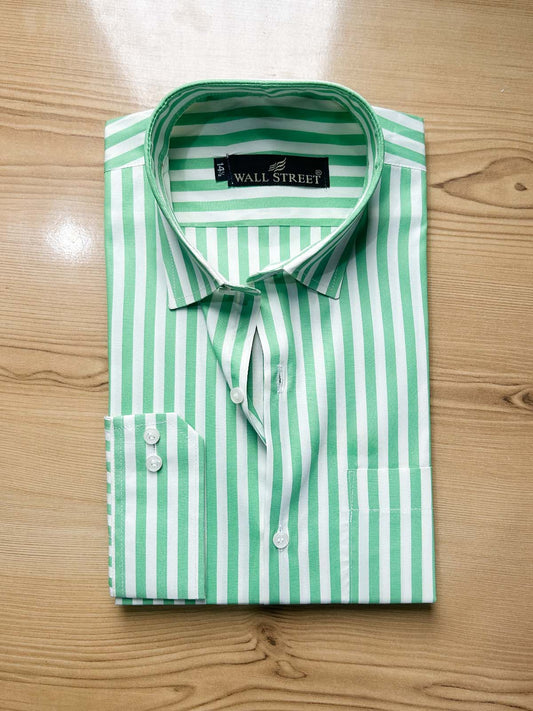 MFS617 Green Lines Formal Dress Shirt For Men