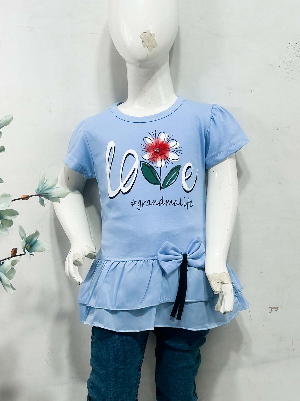 2Yrs - 7Ys Love Blue T-Shirt For Girls SK GTS117