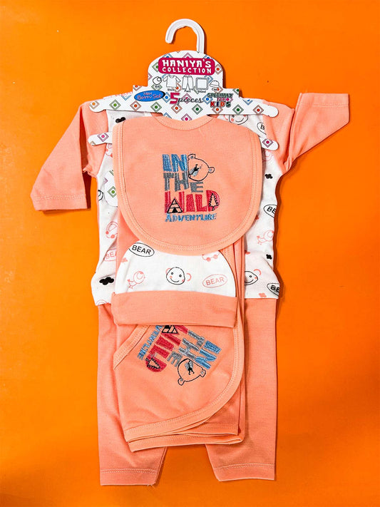 0Mth - 3Mth Peach 5Pcs Gift Set For Newborn HG NBGS292