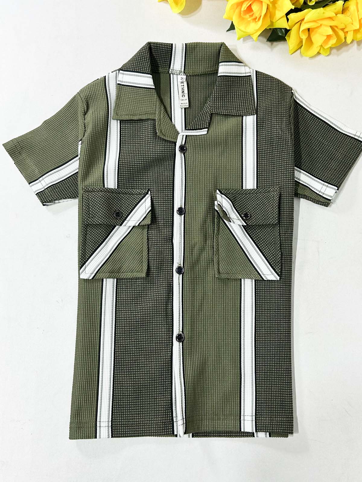 4Yrs - 10Yrs Green Old Money Shirt for Boys BCS70
