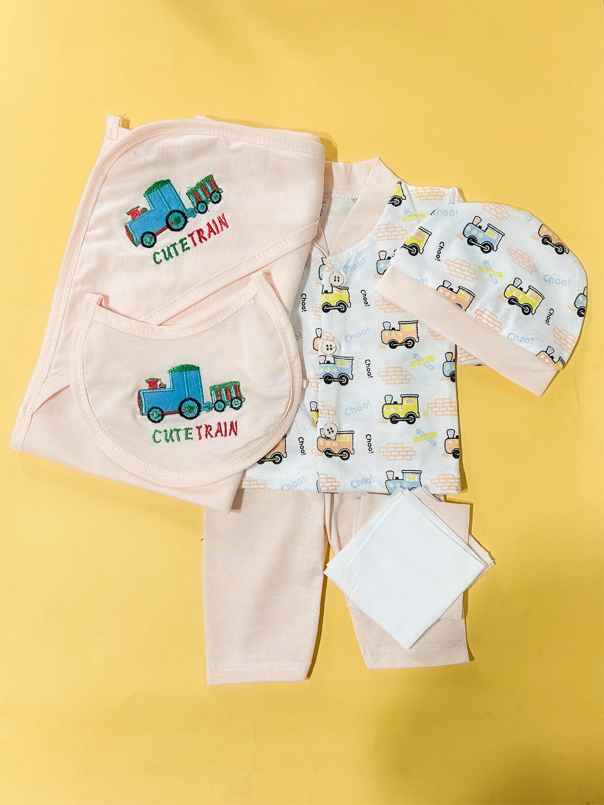 0Mth - 3Mth Peach 5Pcs Gift Set For Newborn HG NBGS343