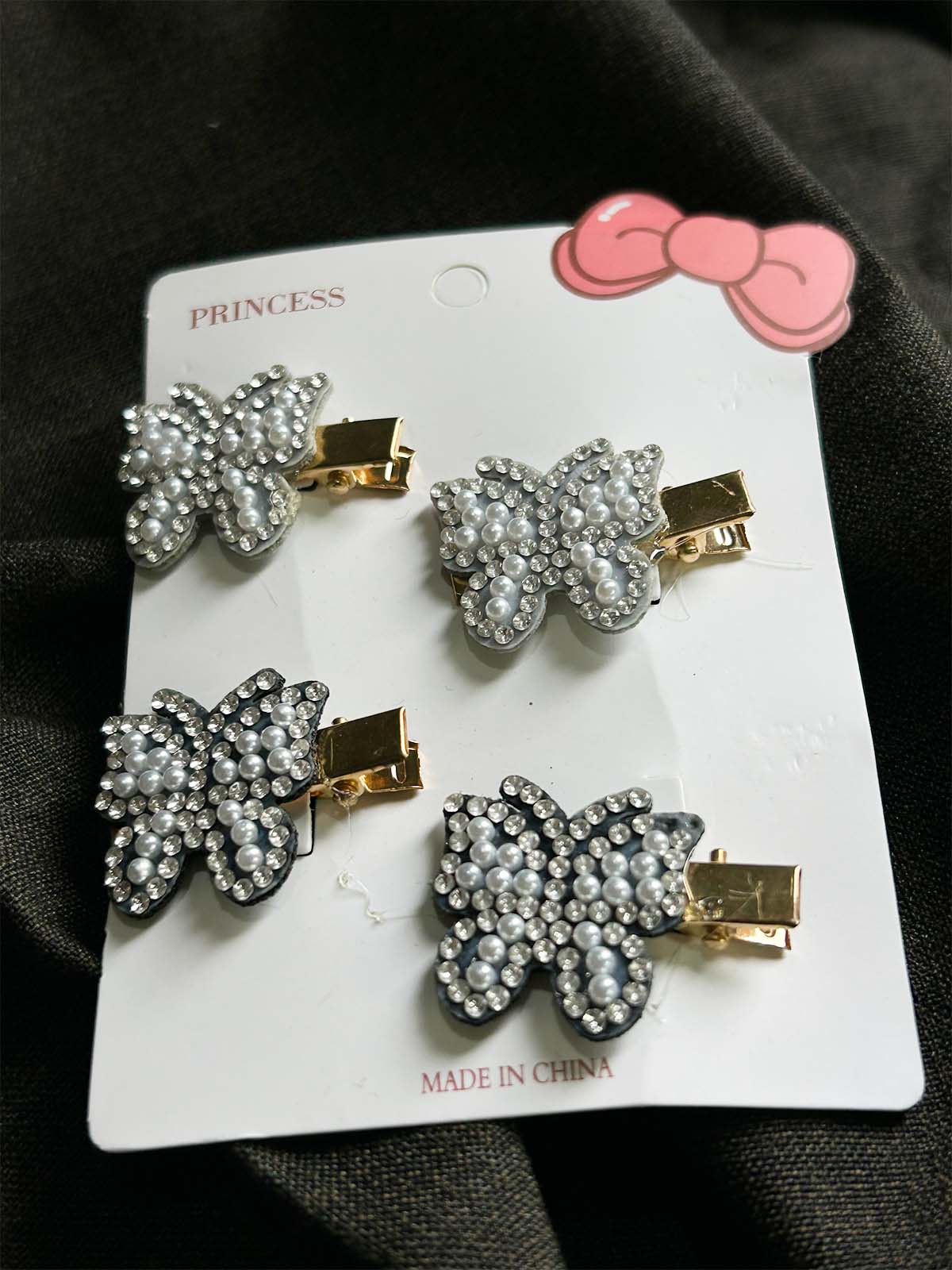 Pack Of 4 Multicolor Hair Clips For Girls GHB47