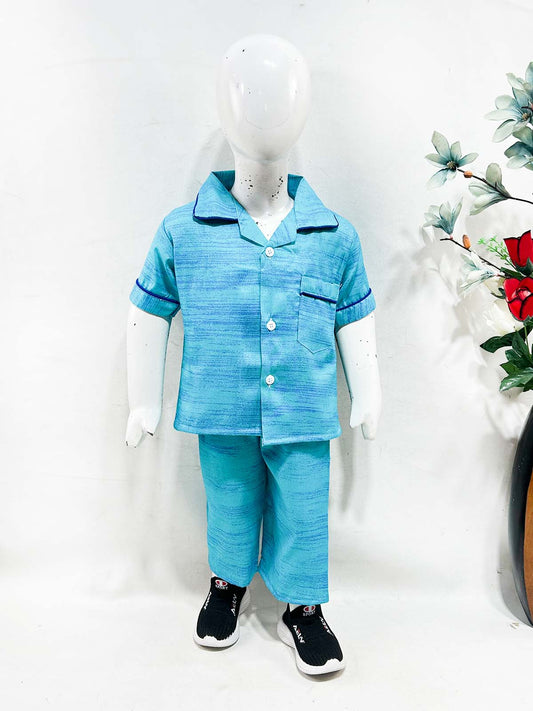 1Yrs - 5Yrs Ferozi Cotton Night Suit For Kids NG BNS35