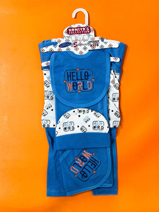0Mth - 3Mth Blue 5Pcs Gift Set For Newborn HG NBGS293