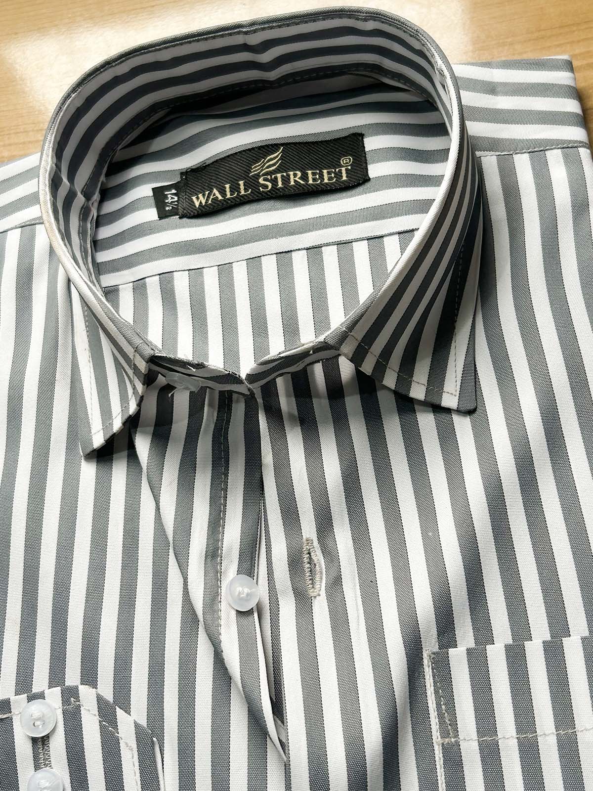 MFS619 Grey Lines Formal Dress Shirt For Men