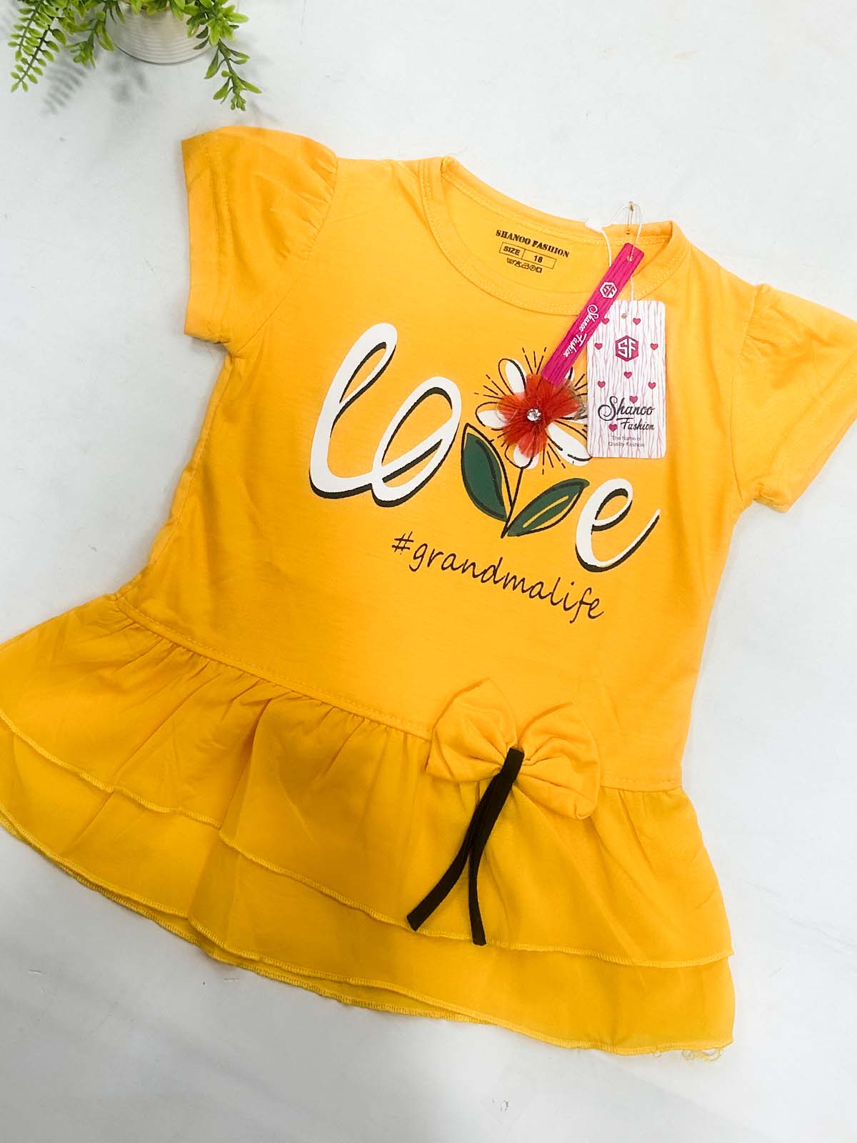 2Yrs - 7Ys Love Yellow T-Shirt For Girls SK GTS115