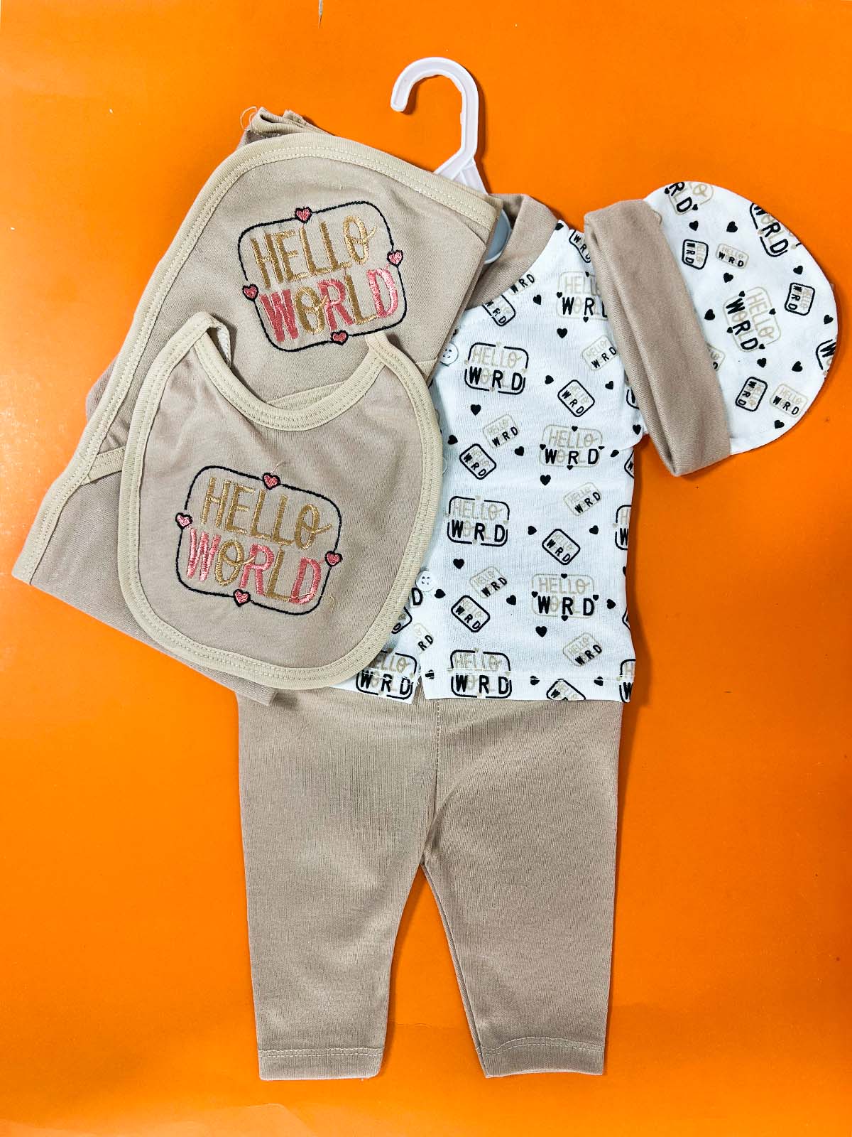 0Mth - 3Mth Brown 5Pcs Gift Set For Newborn HG NBGS294