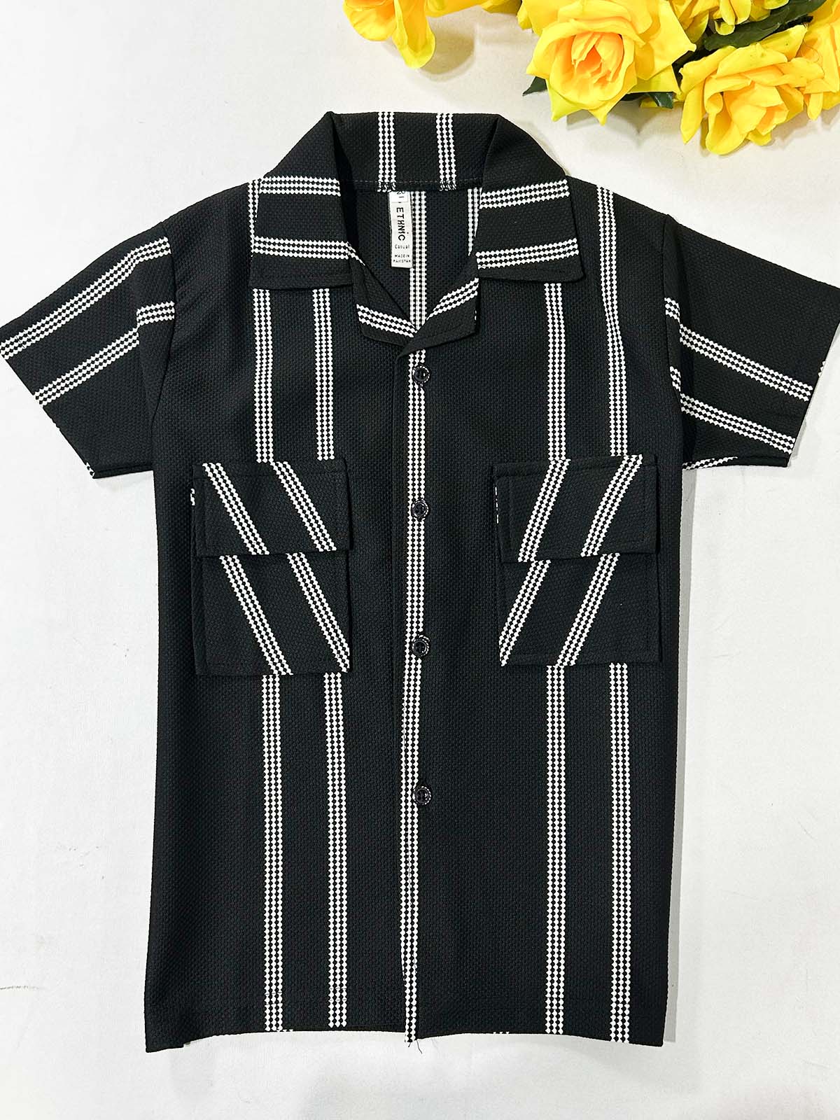 4Yrs - 10Yrs Black Old Money Shirt for Boys BCS71