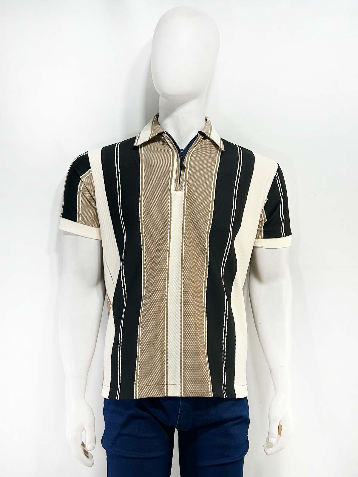 Beige Old Money Polo T-Shirt For Men MTS489