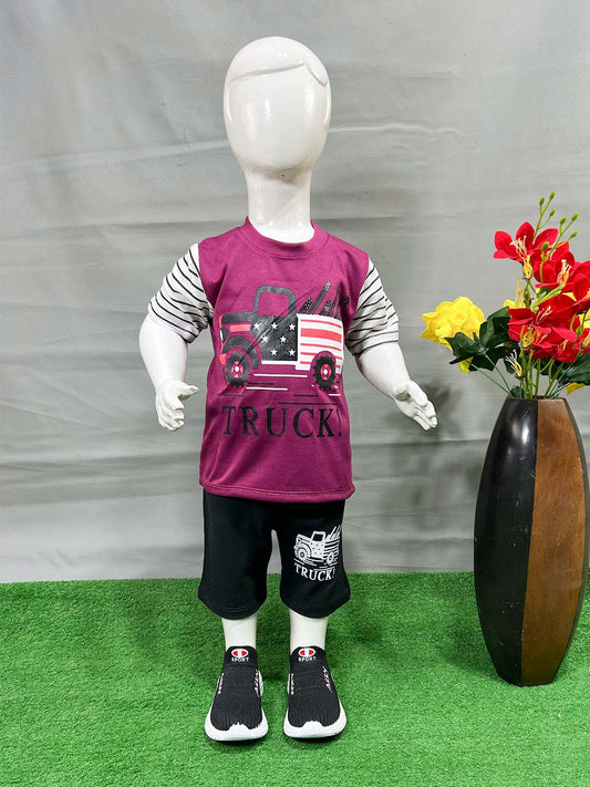 1Yr - 4Yrs Truck Purple Suit For Kids RG BS587