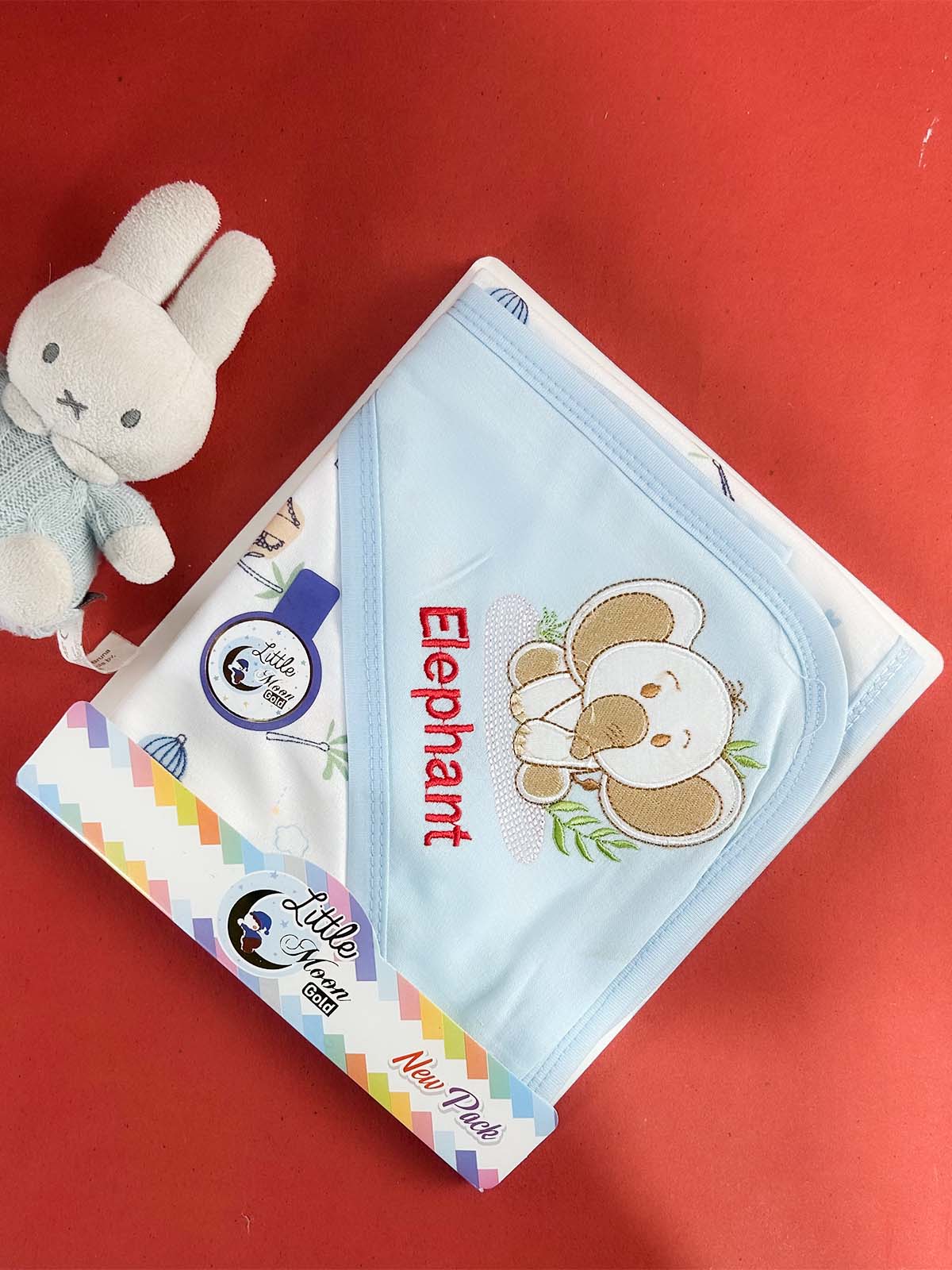 Elephant Blue Wrapping Sheet for Newborn NWS73