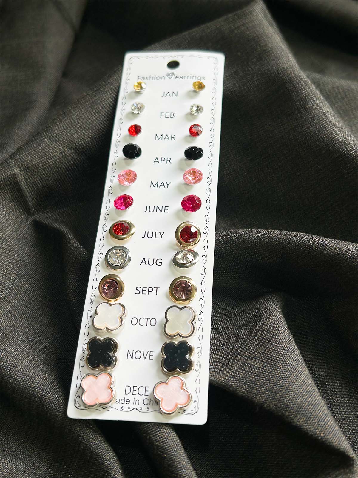 Pack Of 12 Multi Stud Earrings Set GHB64