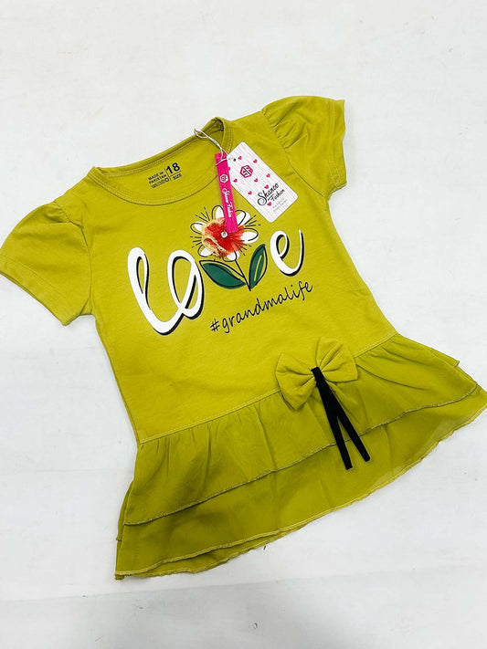 2Yrs - 7Ys Love Olive T-Shirt For Girls SK GTS116