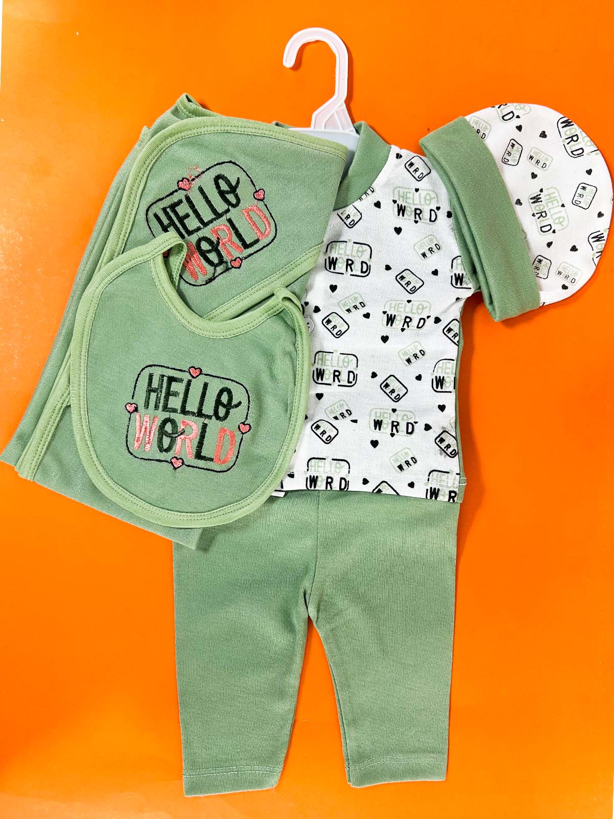 0Mth - 3Mth Green 5Pcs Gift Set For Newborn HG NBGS295