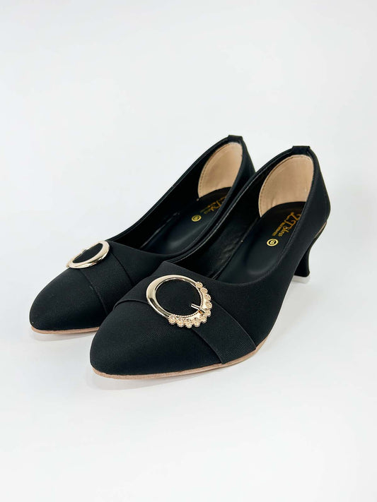 Black Casual Sandal Heels For Women WP32