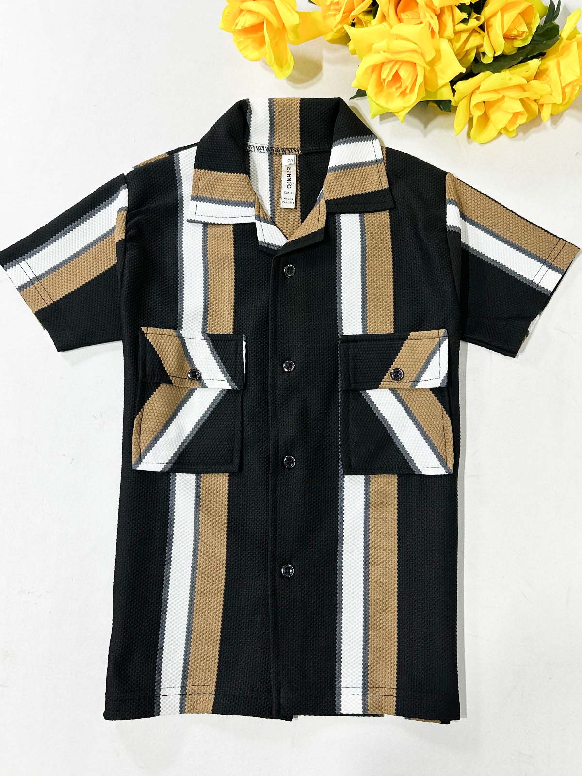 4Yrs - 10Yrs Black Old Money Shirt for Boys BCS72