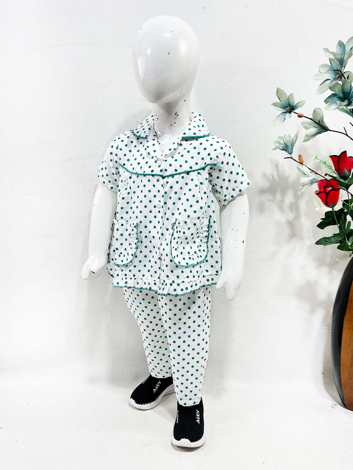 1Yrs - 5Yrs Ferozi Cotton Night Suit For Girls NG GNS35