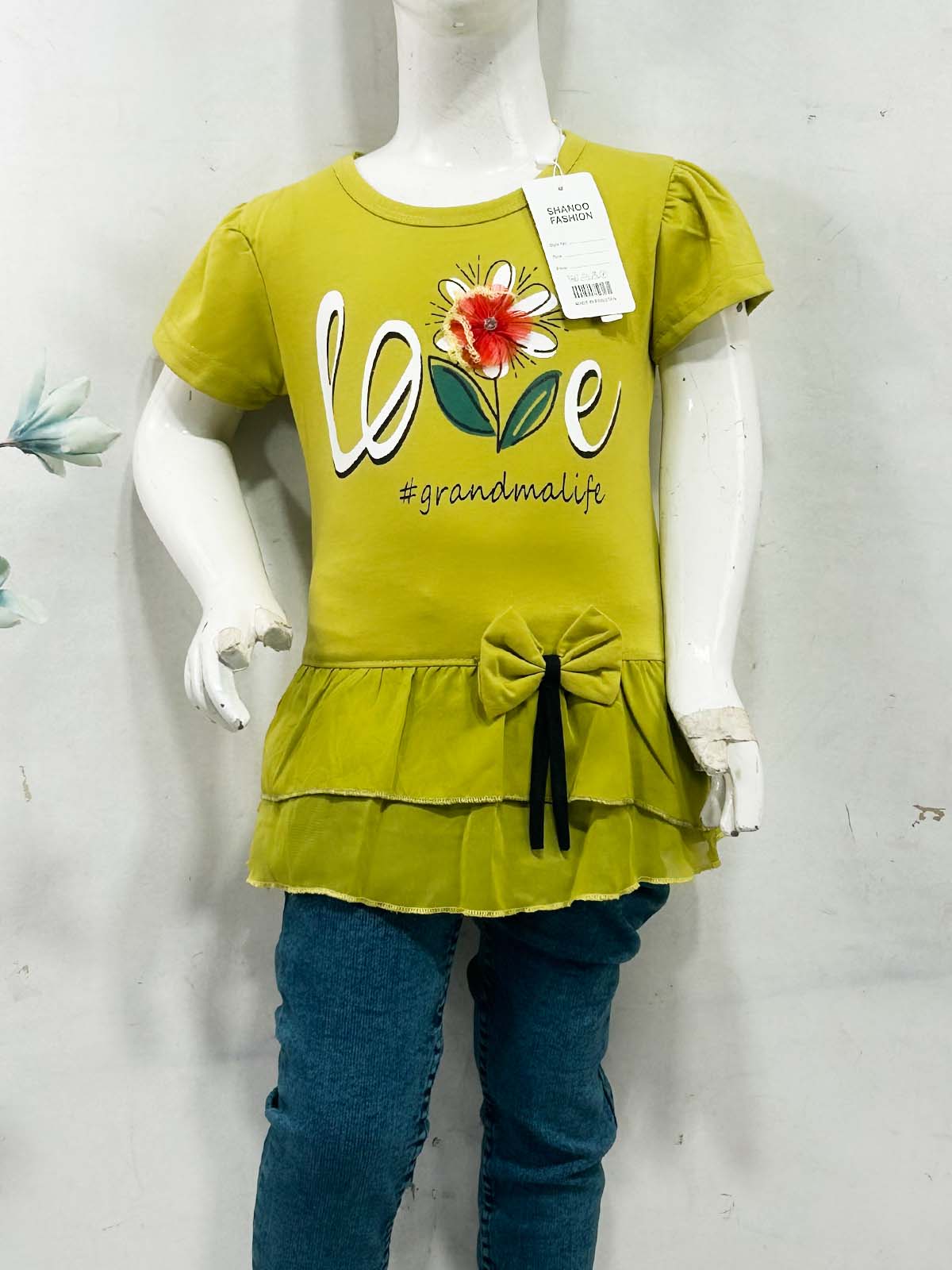 2Yrs - 7Ys Love Olive T-Shirt For Girls SK GTS116