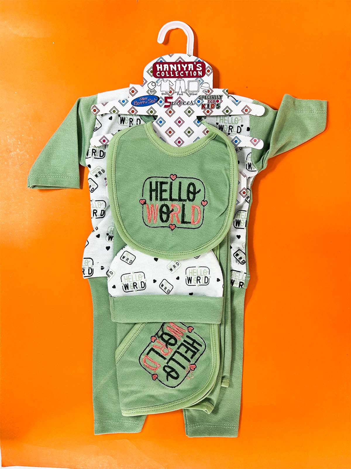 0Mth - 3Mth Green 5Pcs Gift Set For Newborn HG NBGS295