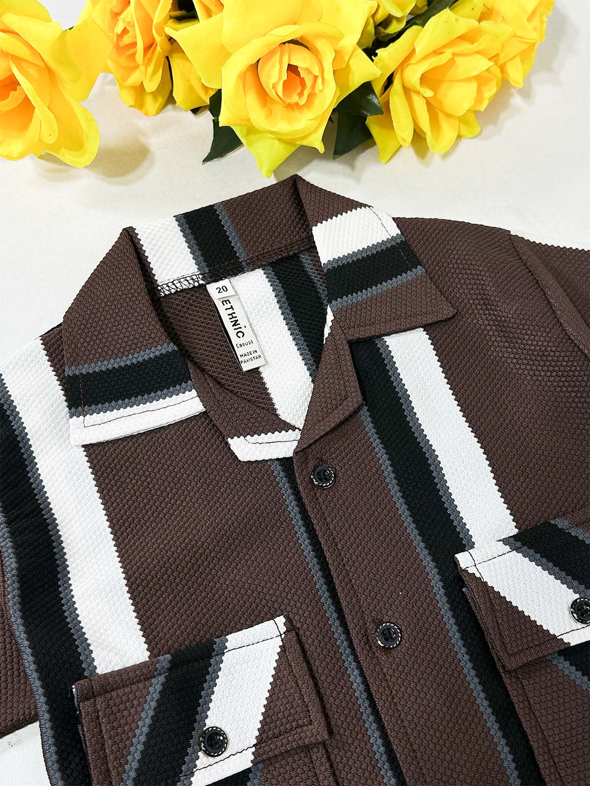 4Yrs - 10Yrs Brown Old Money Shirt for Boys BCS73