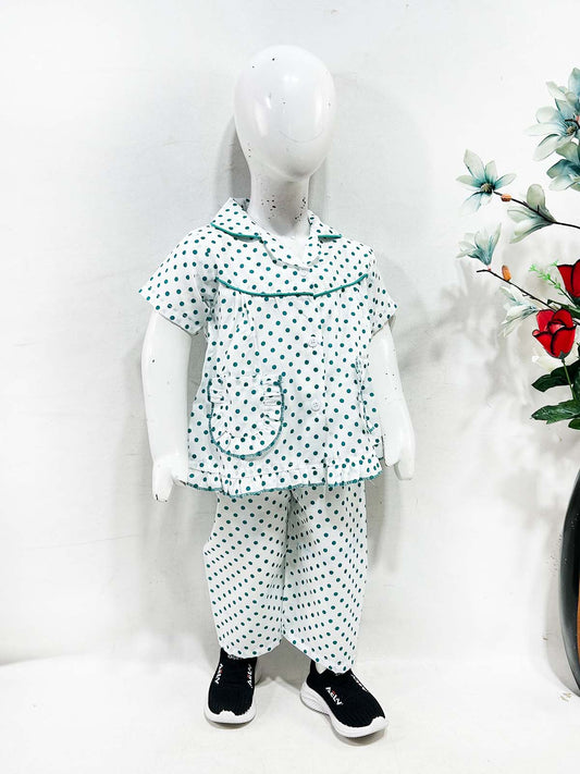 1Yrs - 5Yrs Ferozi Cotton Night Suit For Girls NG GNS35