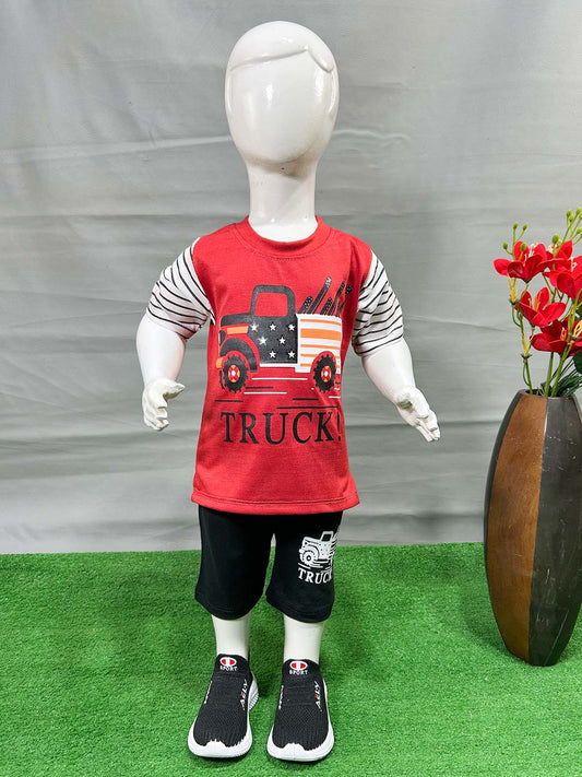 1Yr - 4Yrs Truck Red Suit For Kids RG BS588