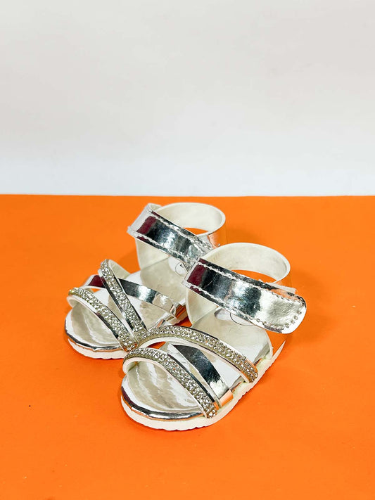 Silver Sandal For Newborn NB69