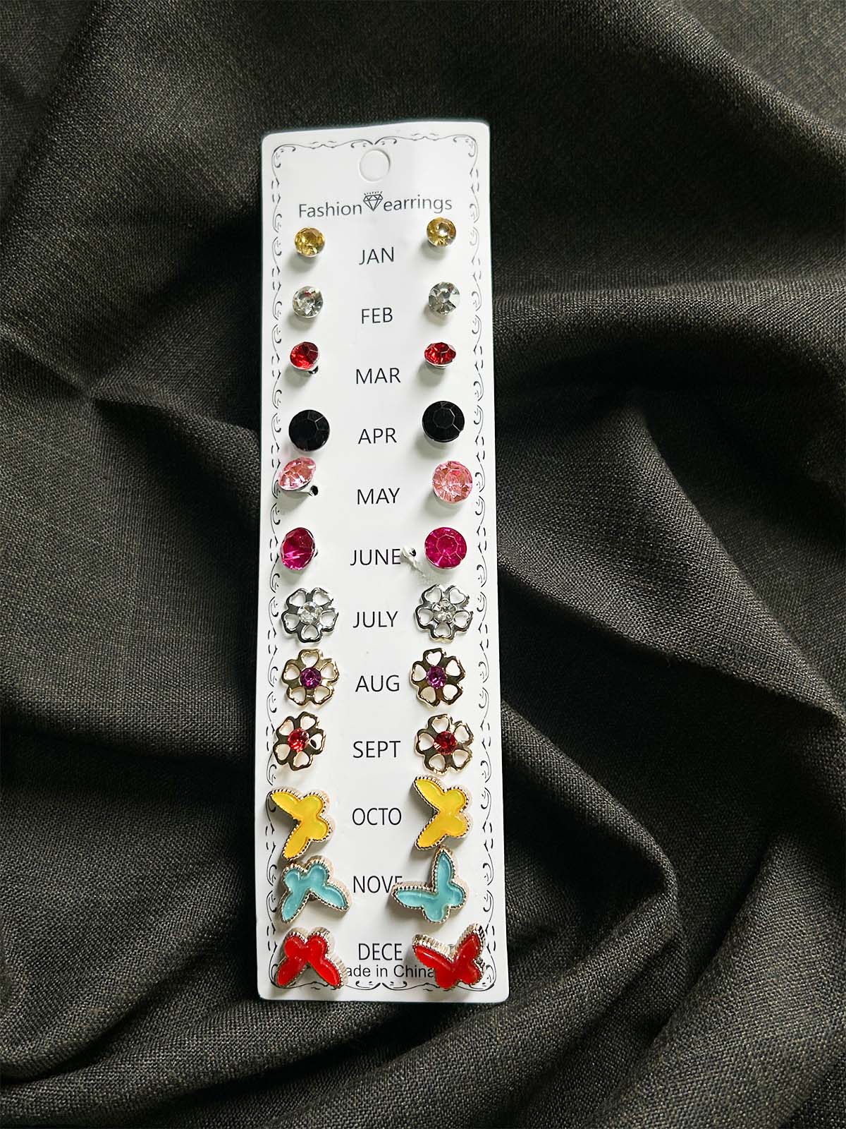 Pack Of 12 Multi Stud Earrings Set GHB65