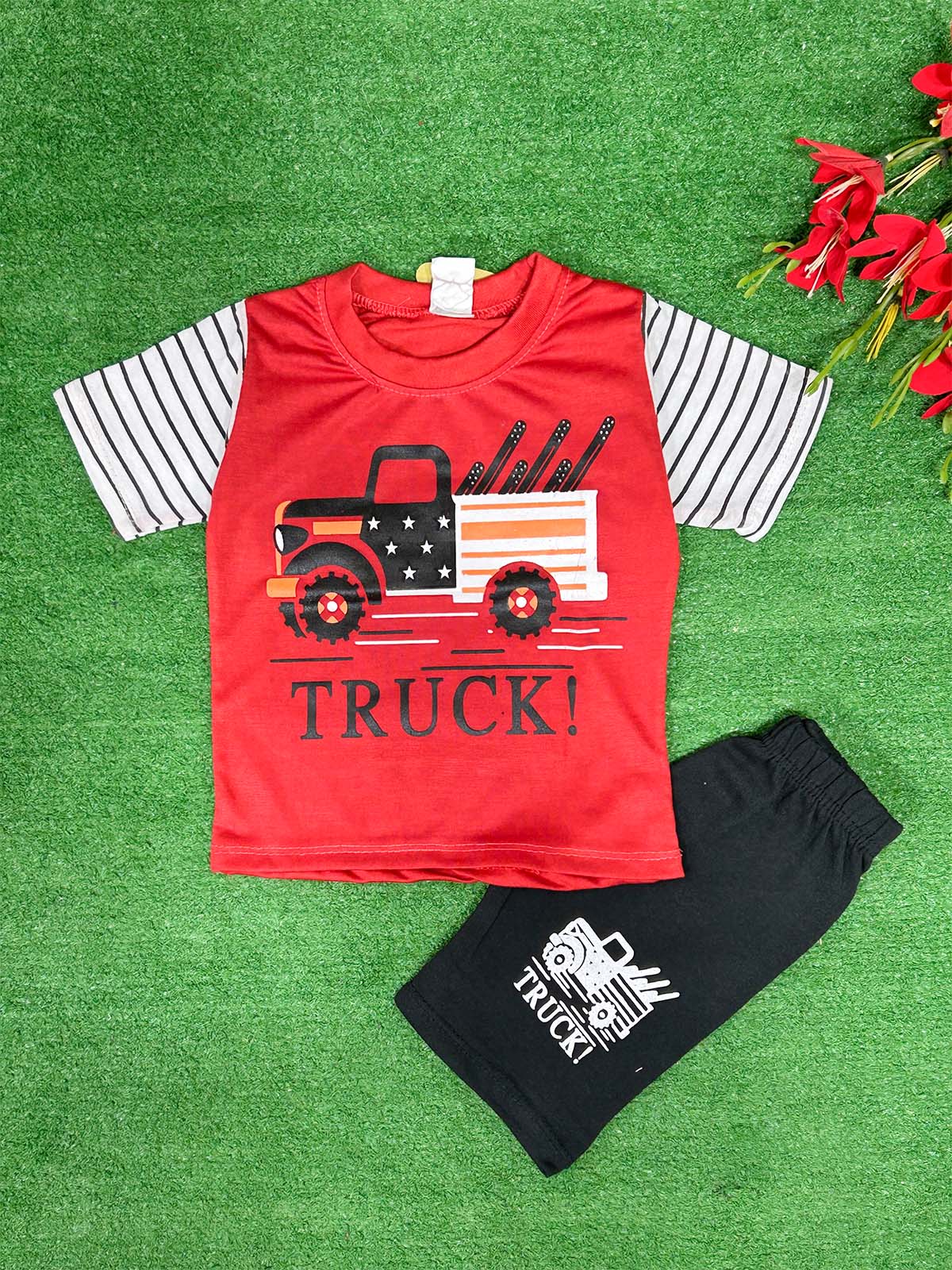 1Yr - 4Yrs Truck Red Suit For Kids RG BS588