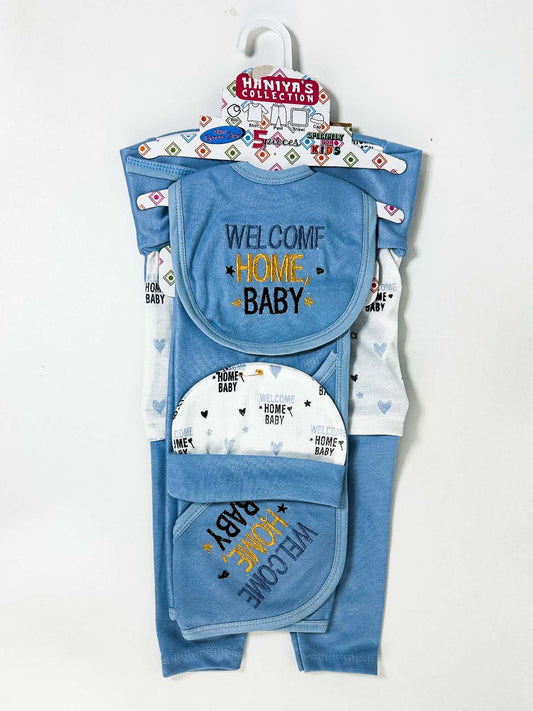 0Mth - 3Mth Blue 5Pcs Gift Set For Newborn HG NBGS296