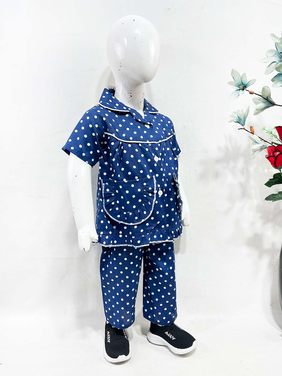 1Yrs - 5Yrs Blue Cotton Night Suit For Girls NG GNS36