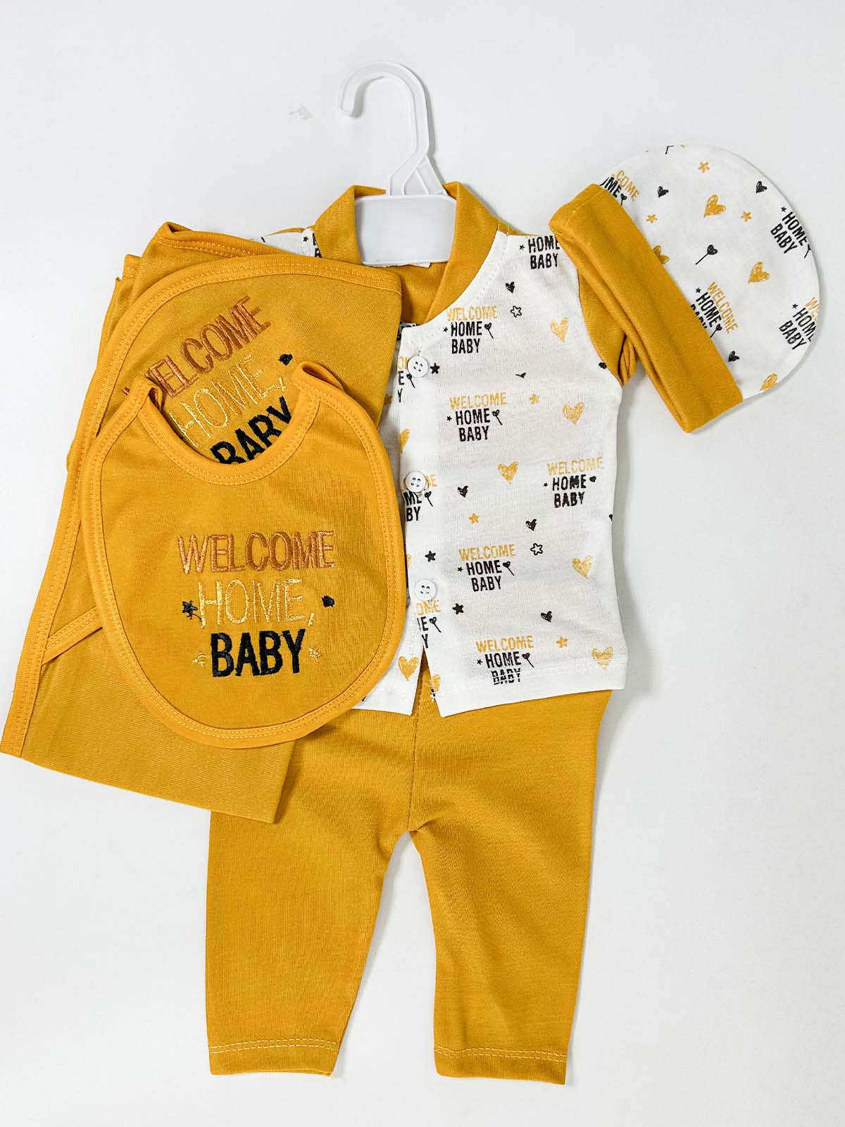 0Mth - 3Mth Yellow 5Pcs Gift Set For Newborn HG NBGS297