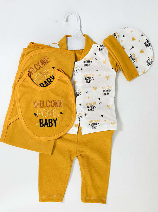 0Mth - 3Mth Yellow 5Pcs Gift Set For Newborn HG NBGS297