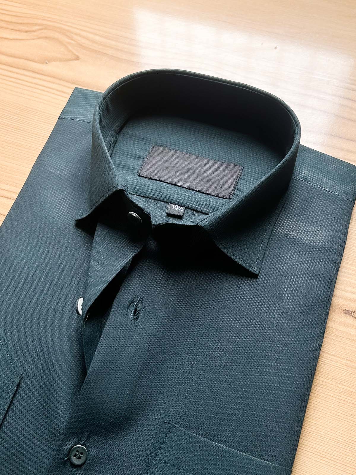 Dark Green Self Formal Dress Shirt For Men MFS522