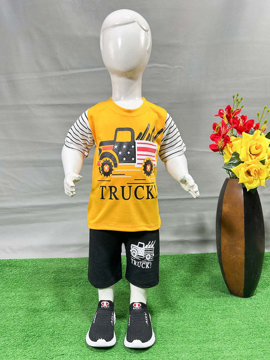 1Yr - 4Yrs Truck Yellow Suit For Kids RG BS589