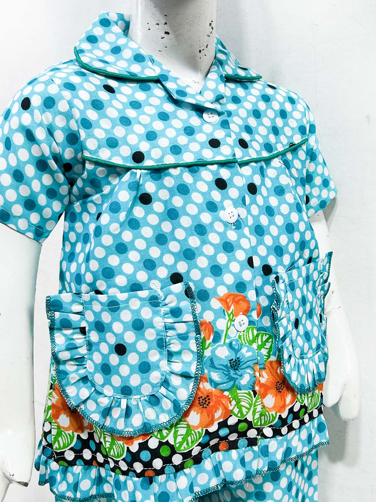 1Yrs - 5Yrs Blue Cotton Night Suit For Girls NG GNS37