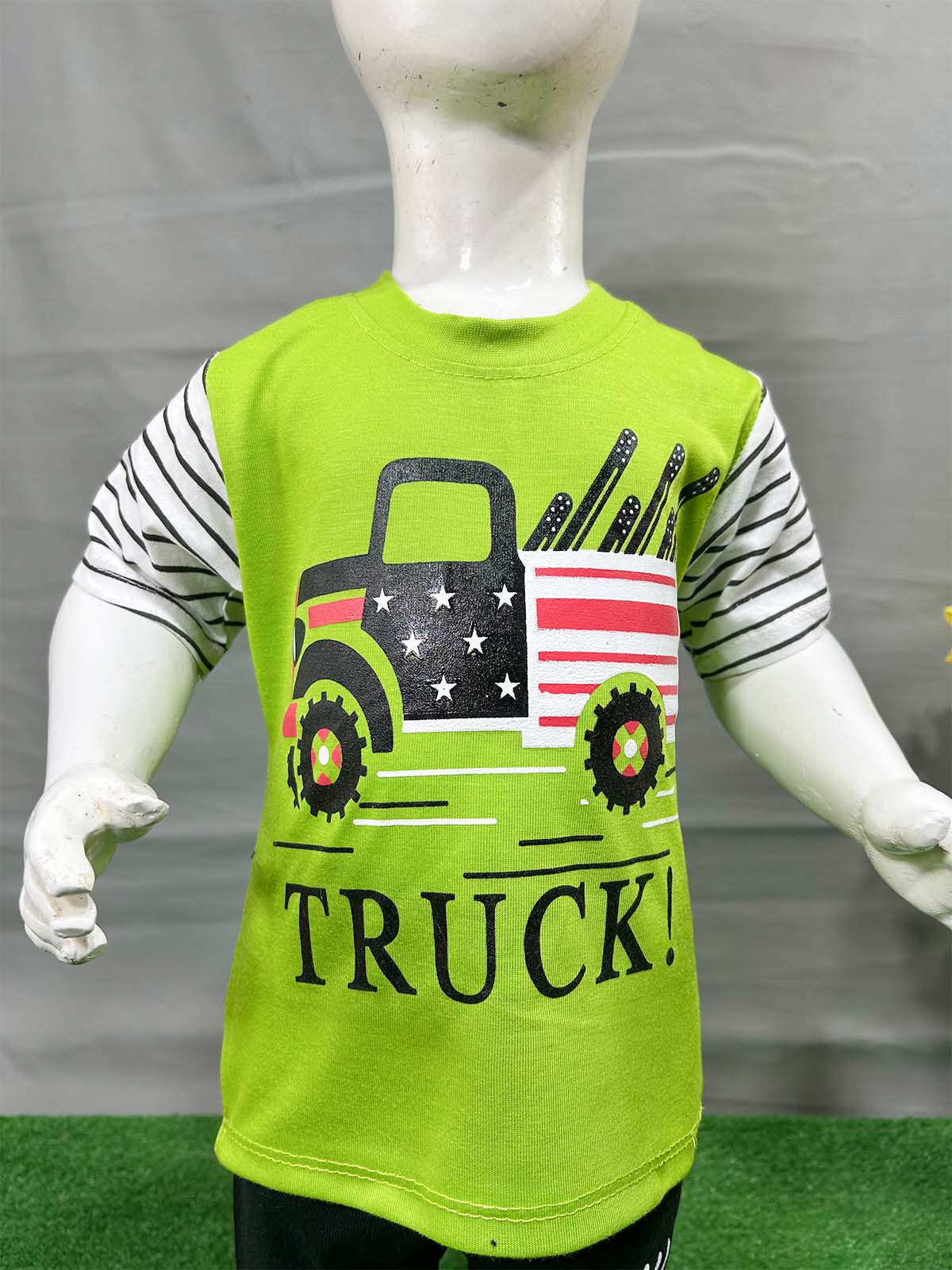 1Yr - 4Yrs Truck Green Suit For Kids RG BS590