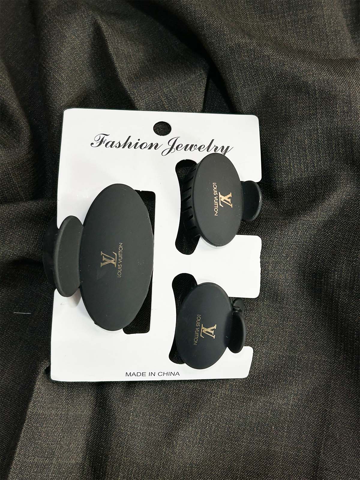 Pack Of 3 Black Hair Clips For Girls GHB37