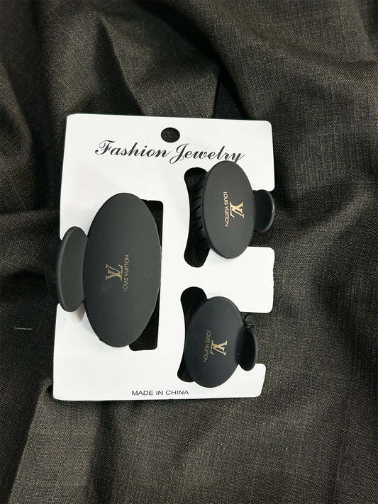 Pack Of 3 Black Hair Clips For Girls GHB37