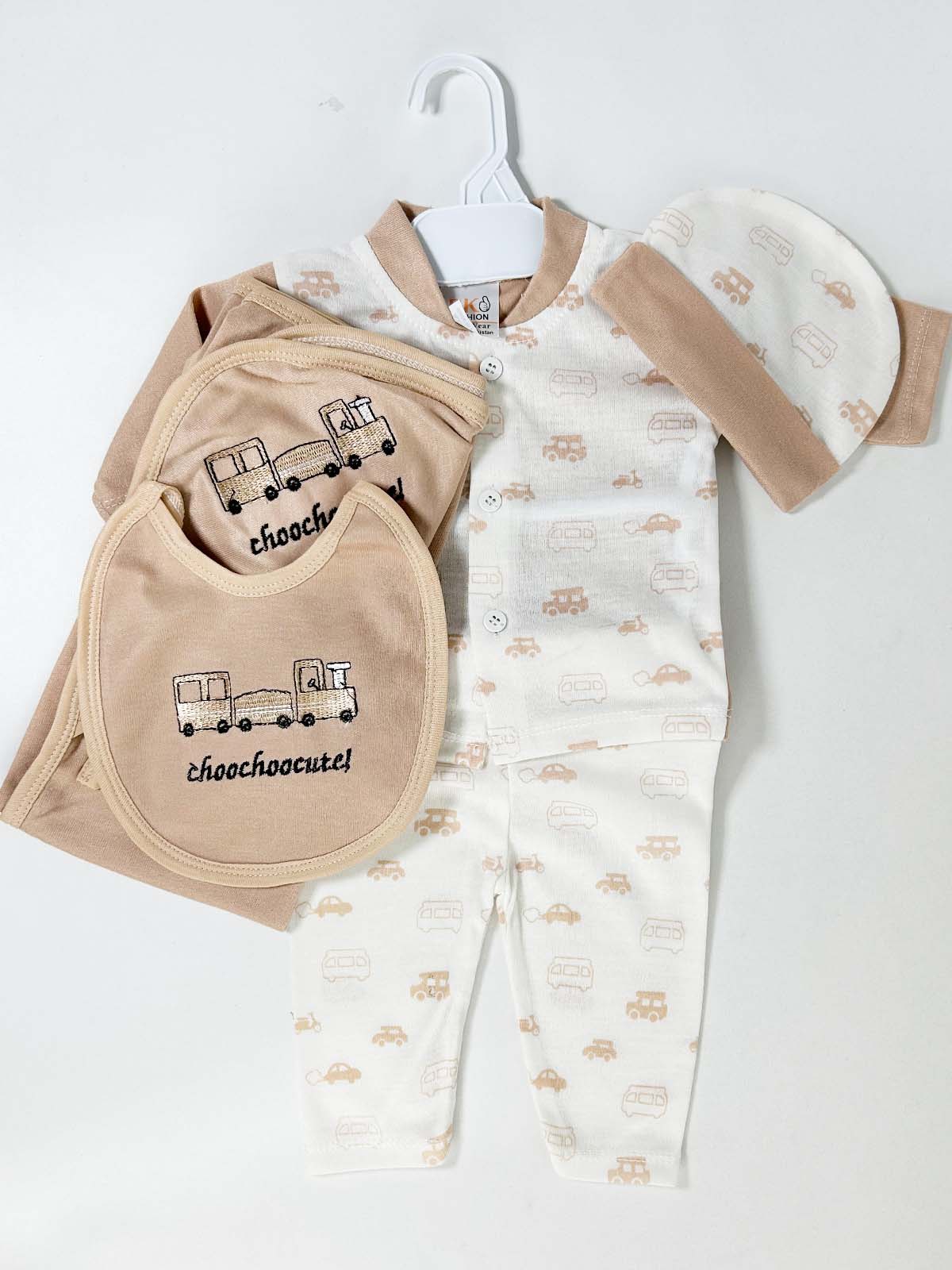 0Mth - 3Mth Brown 5Pcs Gift Set For Newborn HG NBGS299