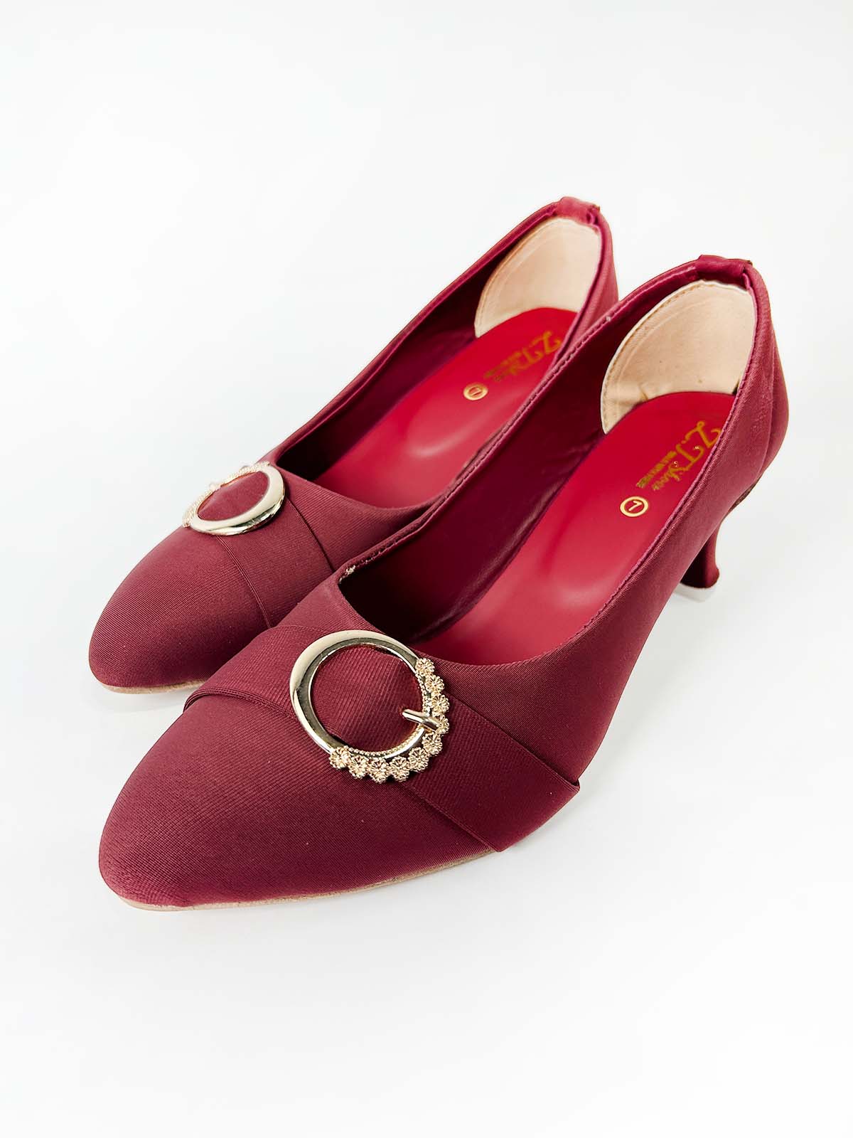 Maroon Casual Sandal Heels For Women WP34
