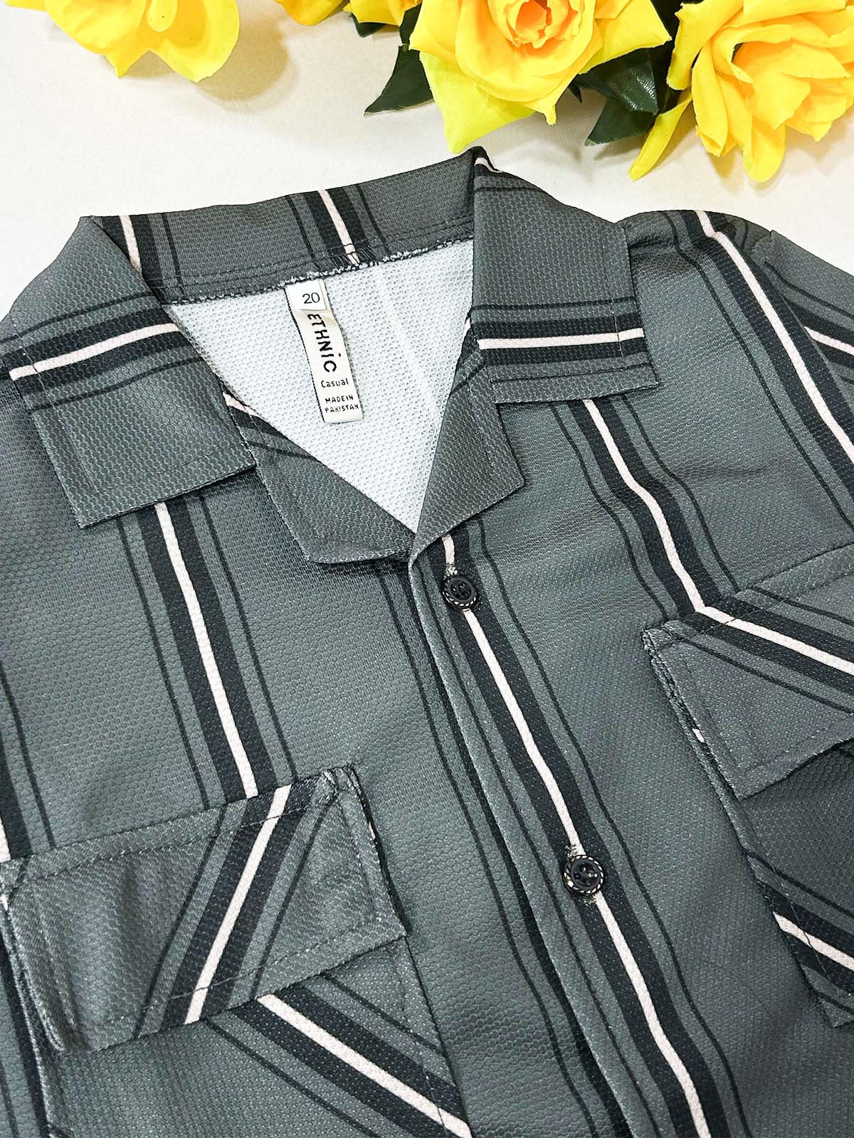 4Yrs - 10Yrs Green Old Money Shirt for Boys BCS77