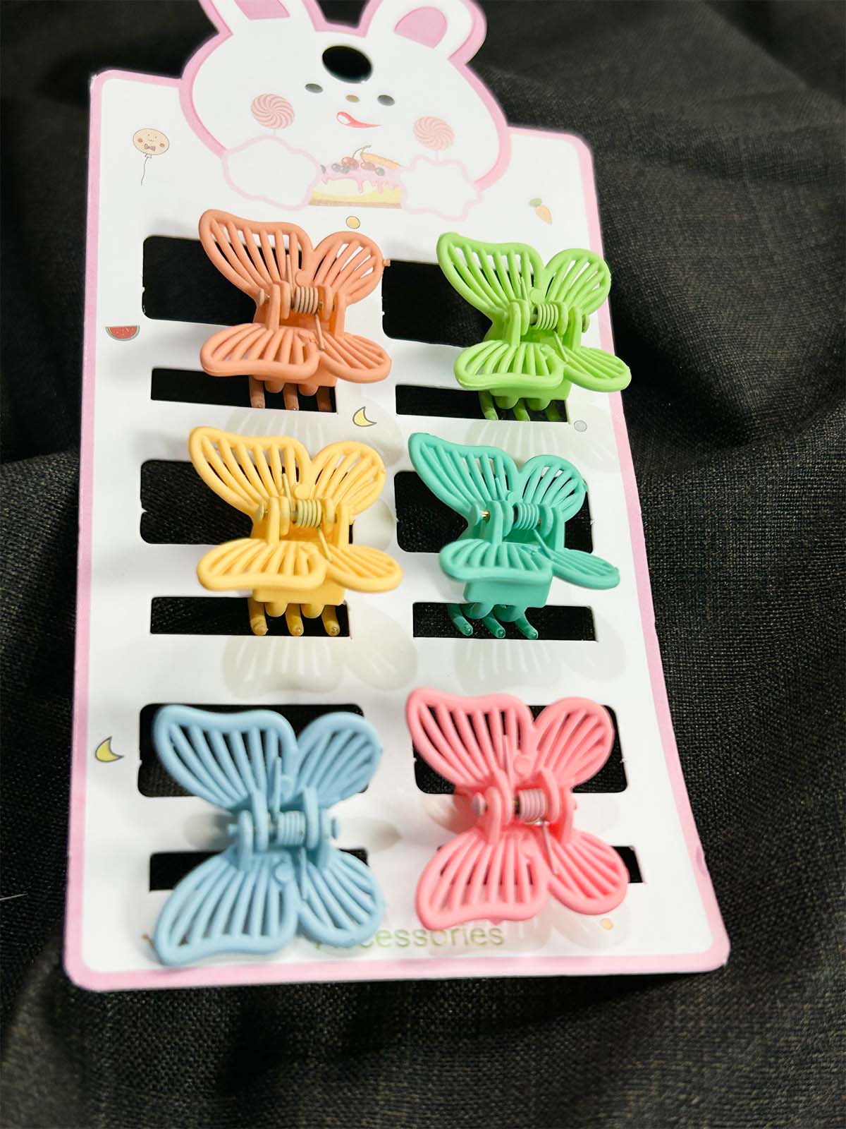 Pack Of 6 Multicolor Hair Clips For Girls GHB39