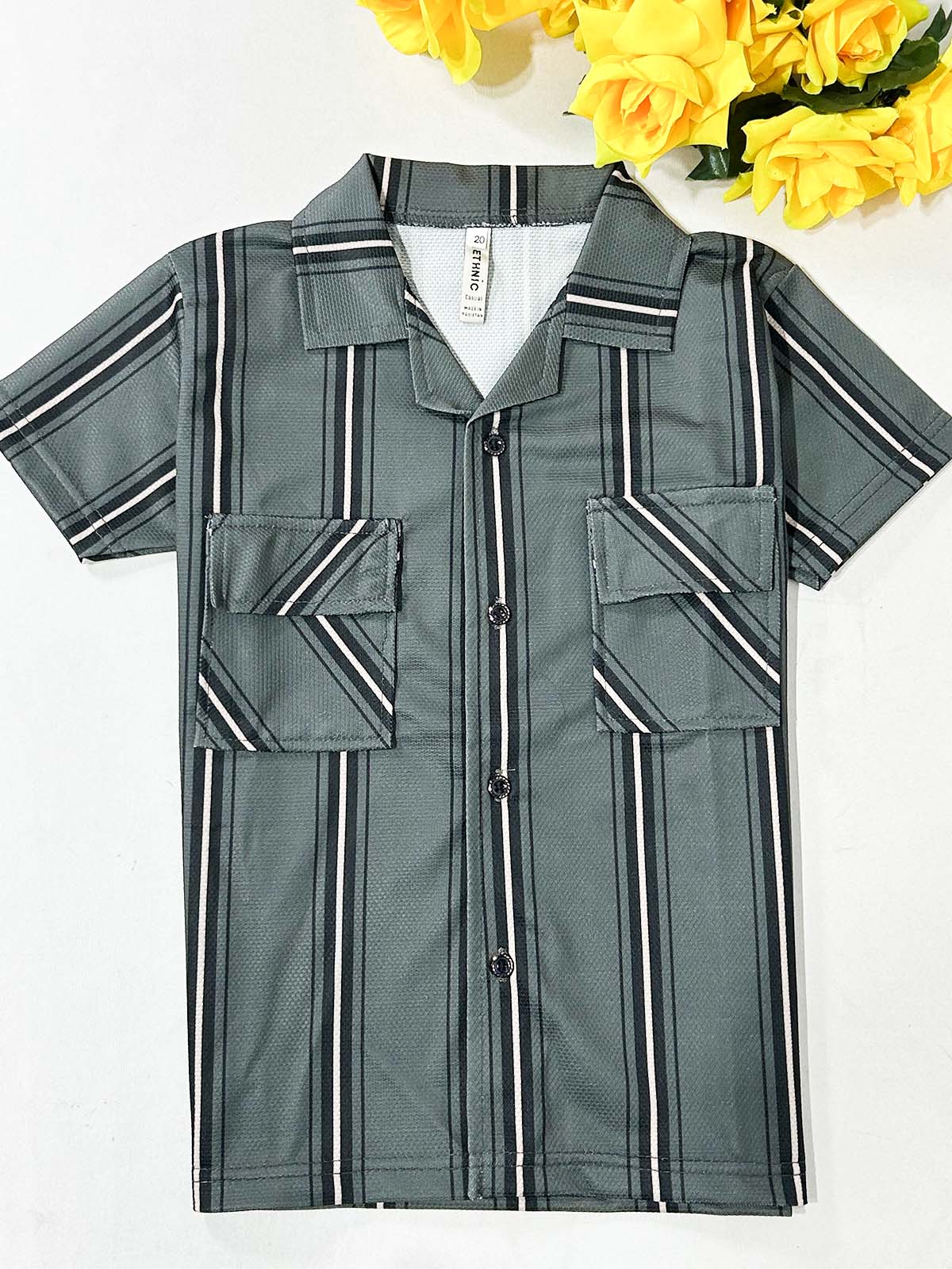 4Yrs - 10Yrs Green Old Money Shirt for Boys BCS77