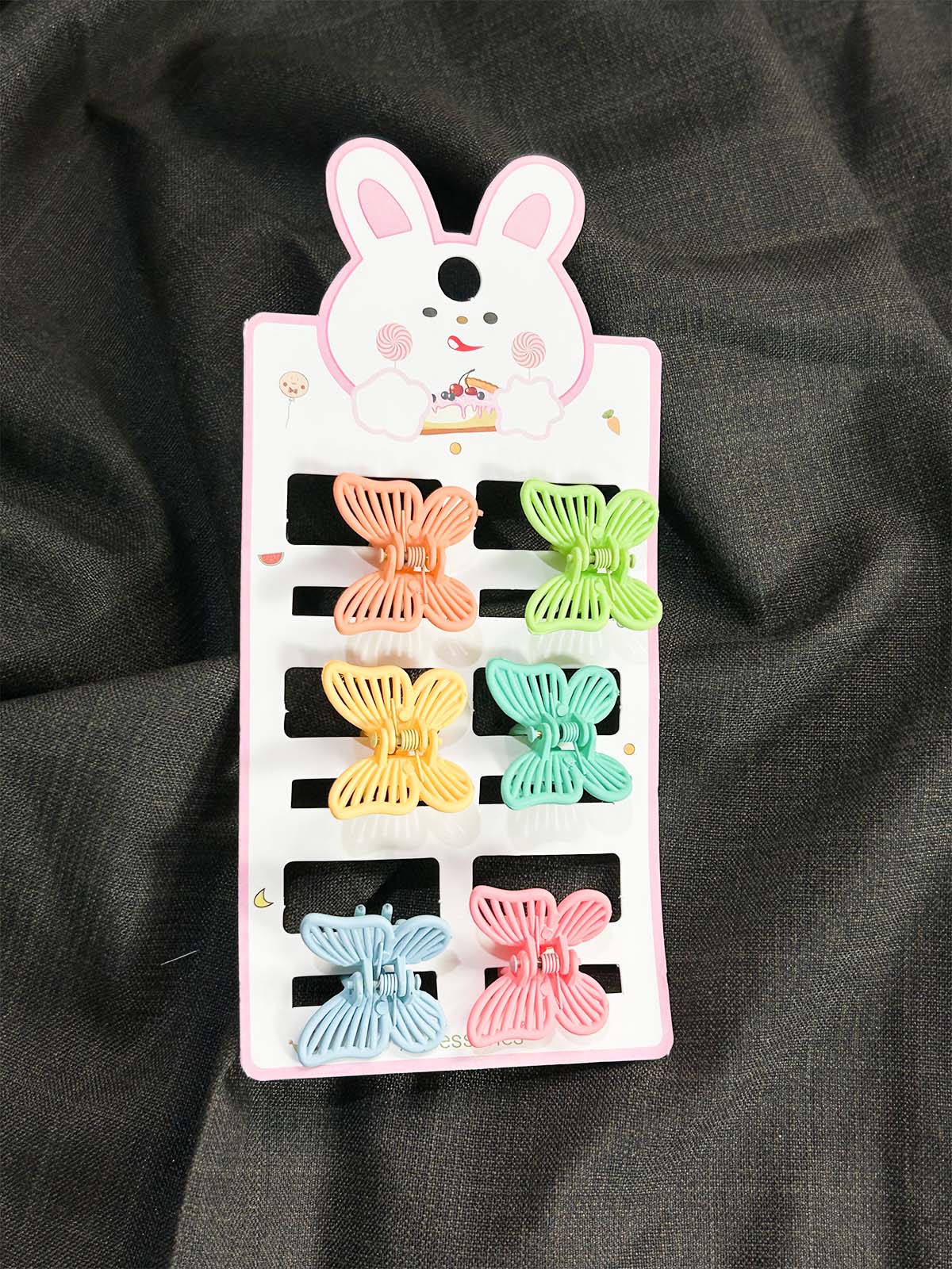 Pack Of 6 Multicolor Hair Clips For Girls GHB39